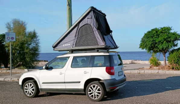 Snailer Alduo tente de toit sur Skoda Yeti - photo client depuis Italie